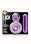 Play With Me Lick It Vibrating Double Strap Cock Ring - Purple